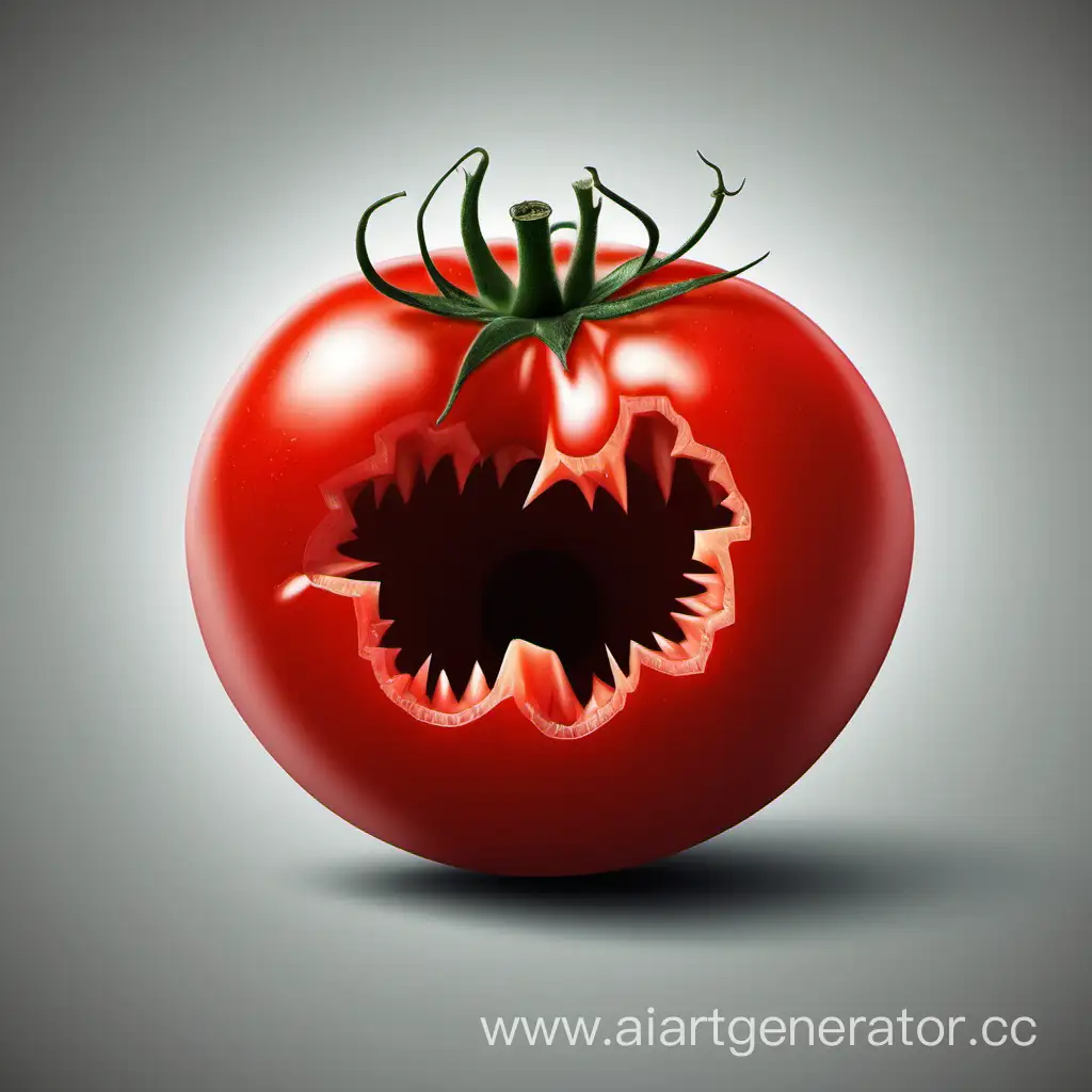 Tomato-with-Gnawed-Hole-in-the-Middle-Detailed-Vector-Illustration