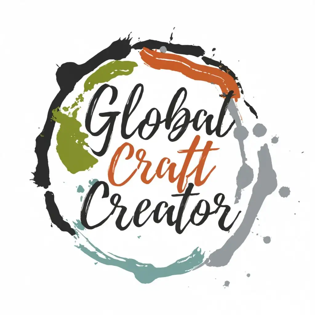 logo, paint palette, with the text "Global Craft Creator", typography