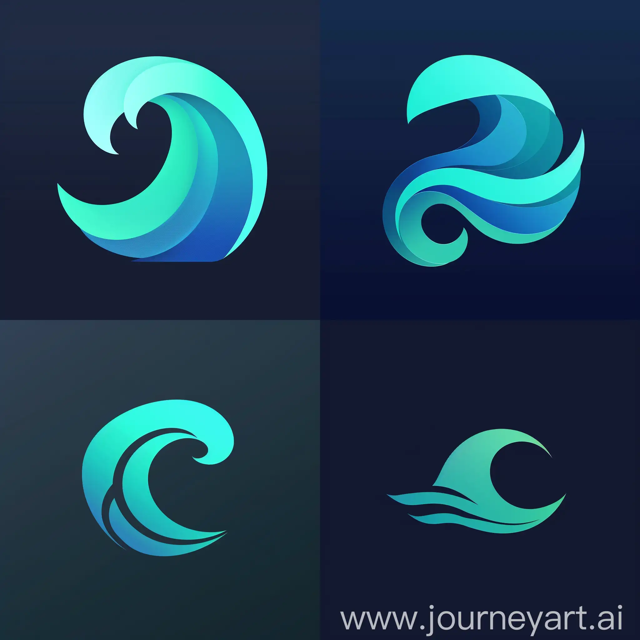 Minimalist-BlueGreen-Wave-Logo-Design