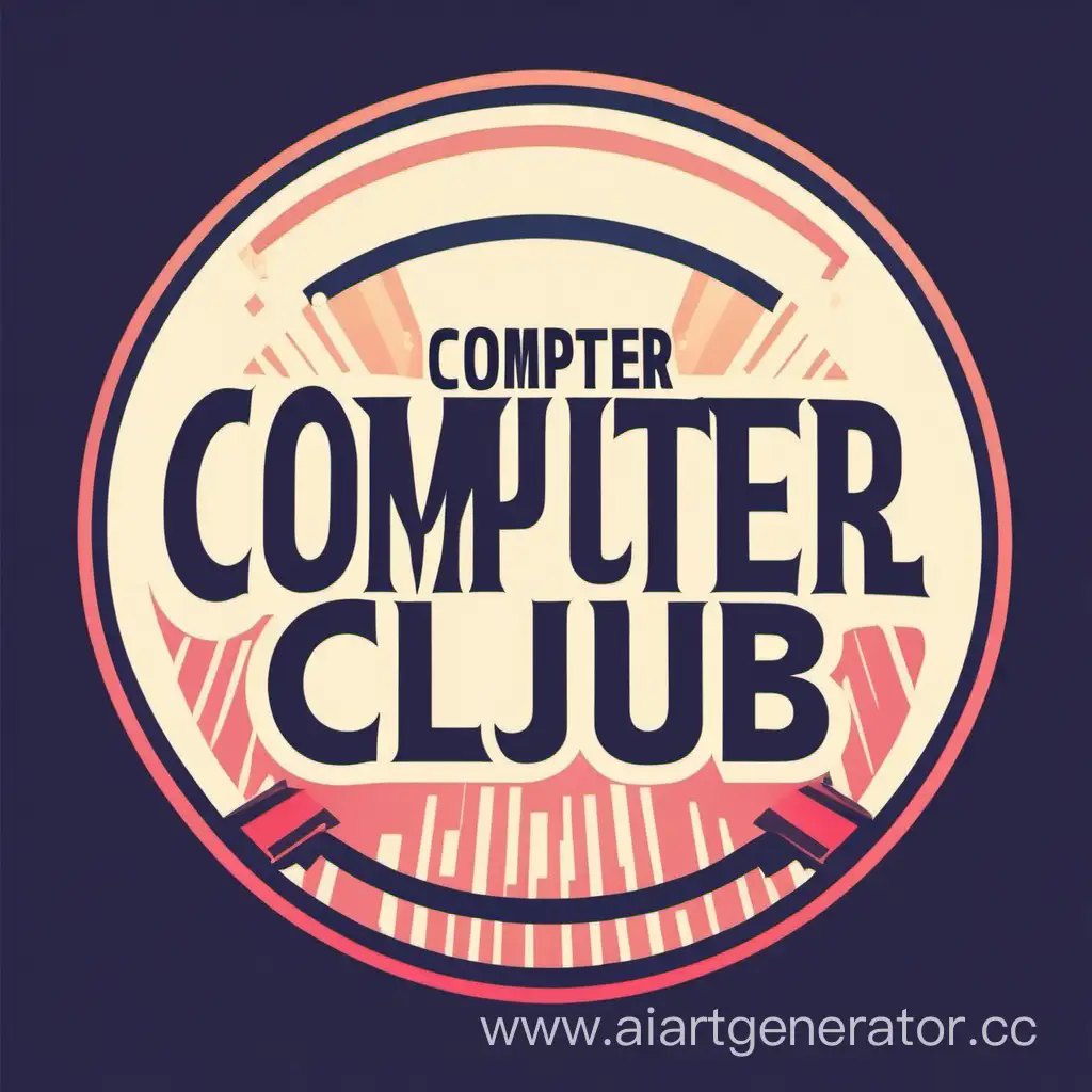 Красивый круглый логотип компьютерного клуба 