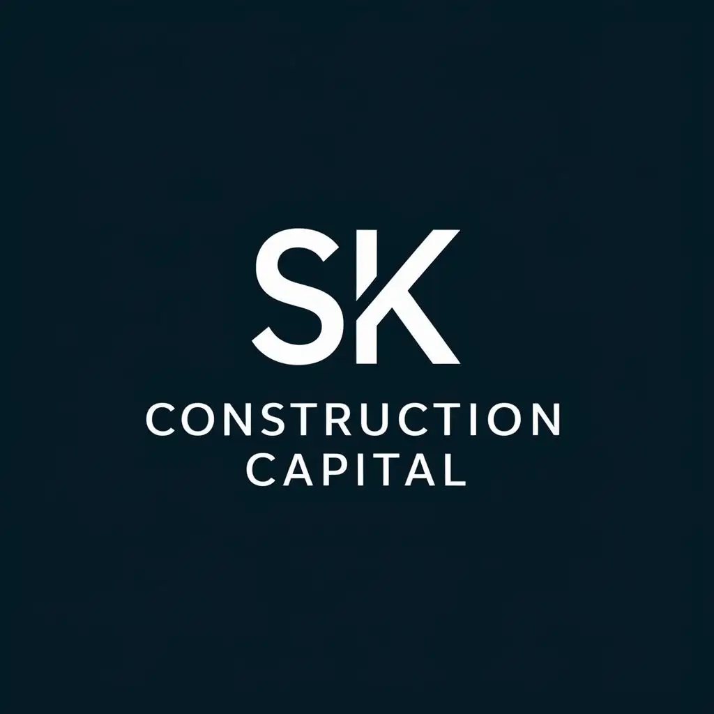 logo, SK, with the text "Construction Capital", typography, be used in Finance industry