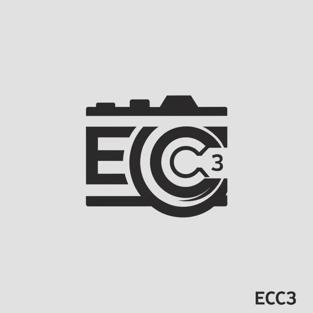 a logo design,with the text "EC3", main symbol:Camera,Moderate,clear background