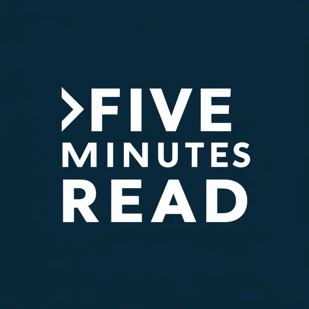 logo, Time minimal, with the text "Five Minutes Read", typography, be used in Education industry