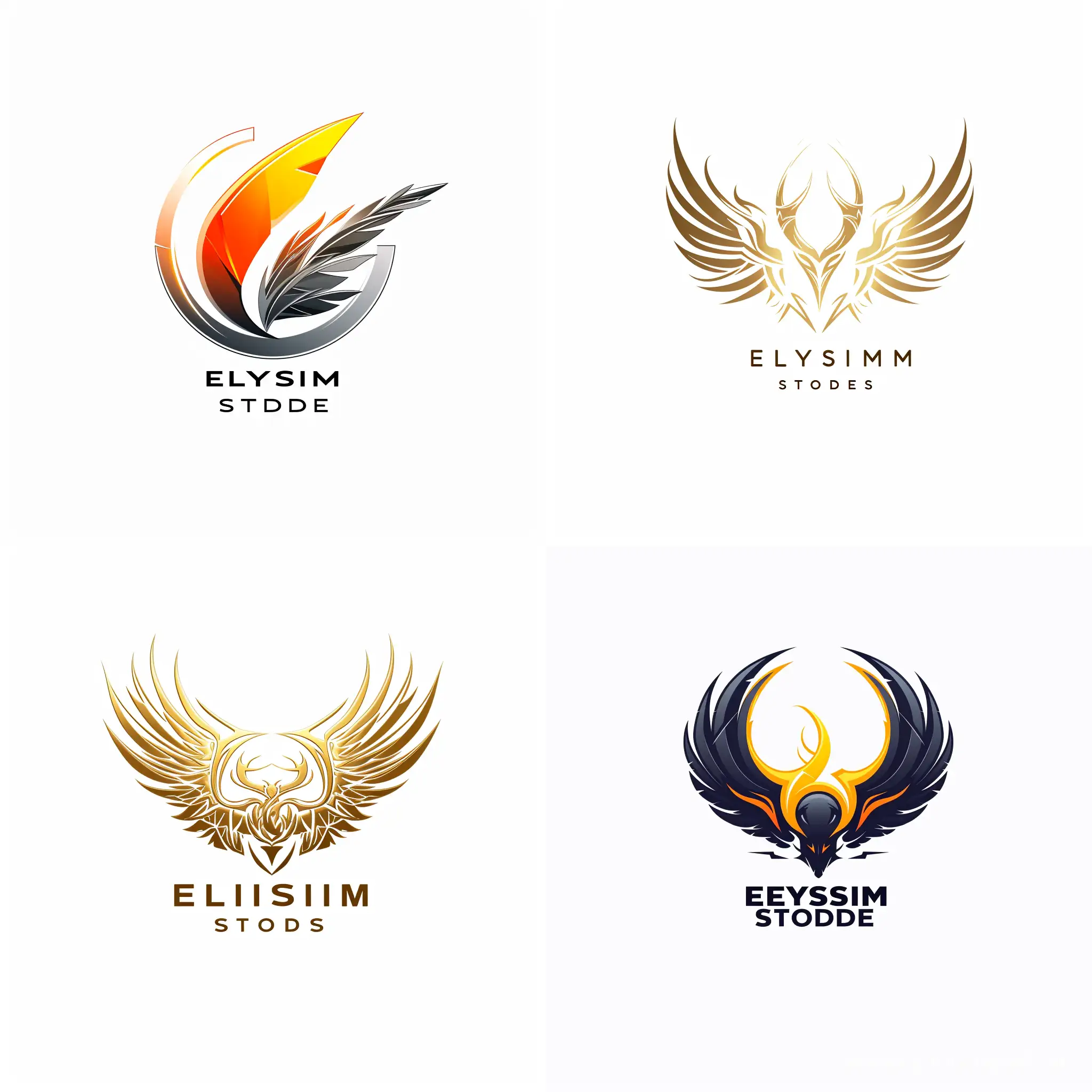 make me a logo for a marketing design company called elysium Studios with a white background be extremely creative about it