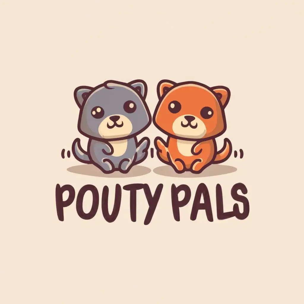 LOGO-Design-for-Pouty-Pals-Playful-Font-with-Endearing-Character-Illustration-on-Clear-Background