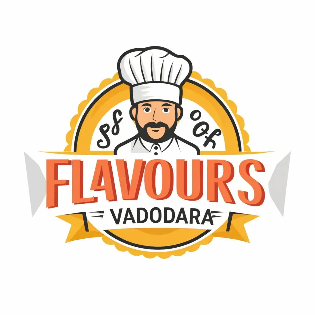 logo, CHEF, with the text "Flavours Of Vadodara", typography, be used in Restaurant industry