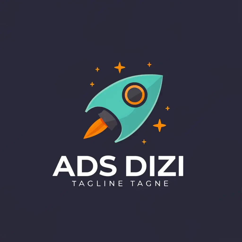 a logo design,with the text "Ads Dizi", main symbol:Technology, Digital Marketing, Flying Rocket,Moderate,be used in Technology industry,clear background