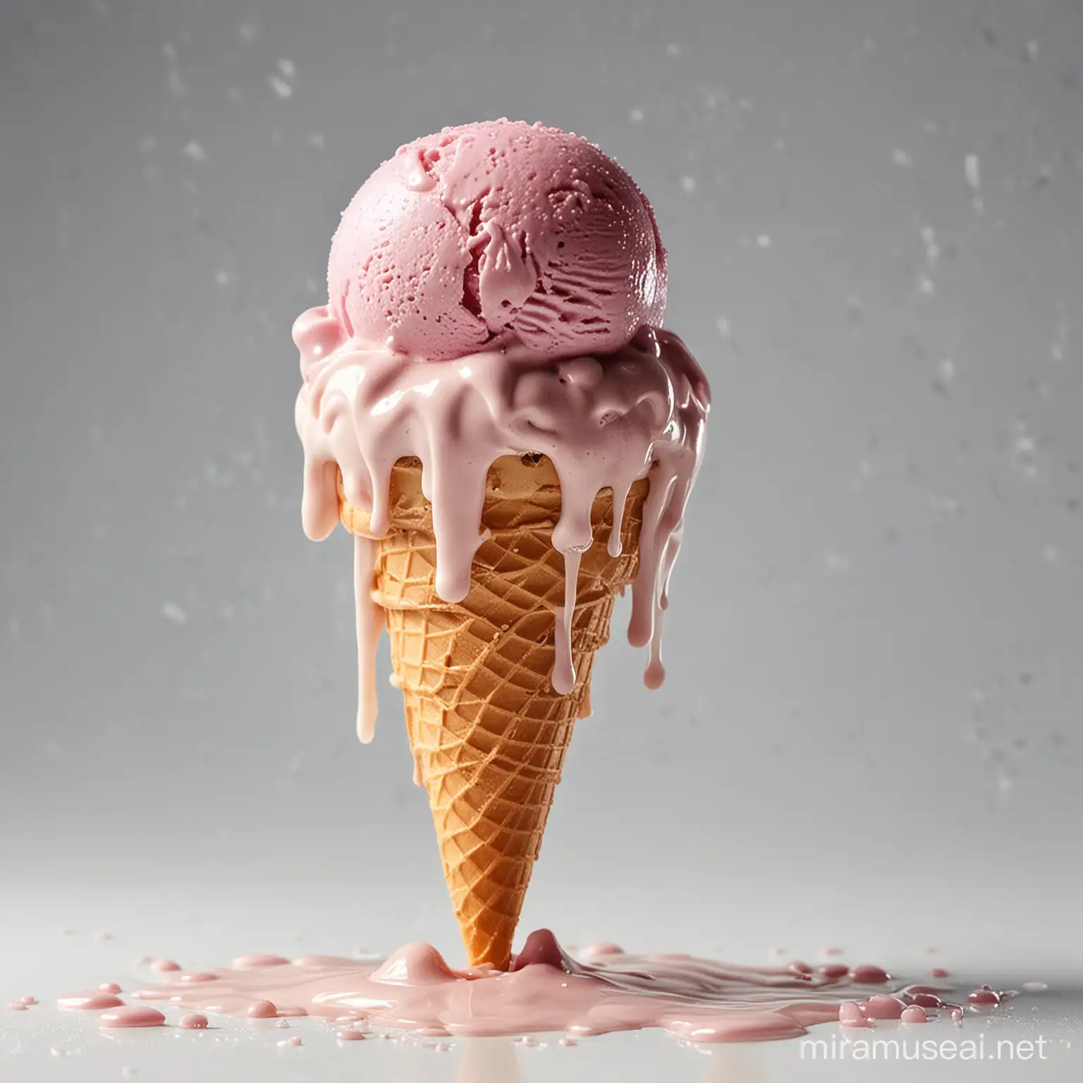 give me a picture of a melting ice cream