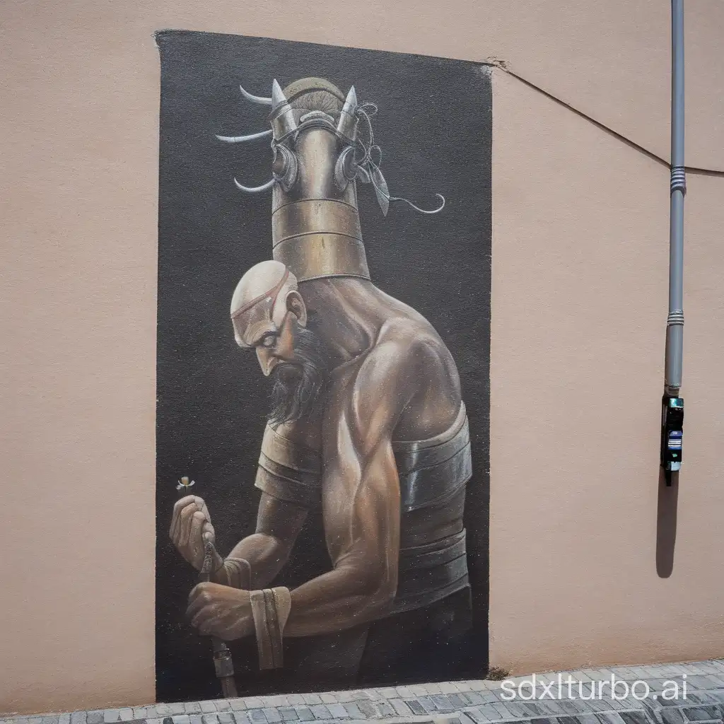 a great painting on a wall