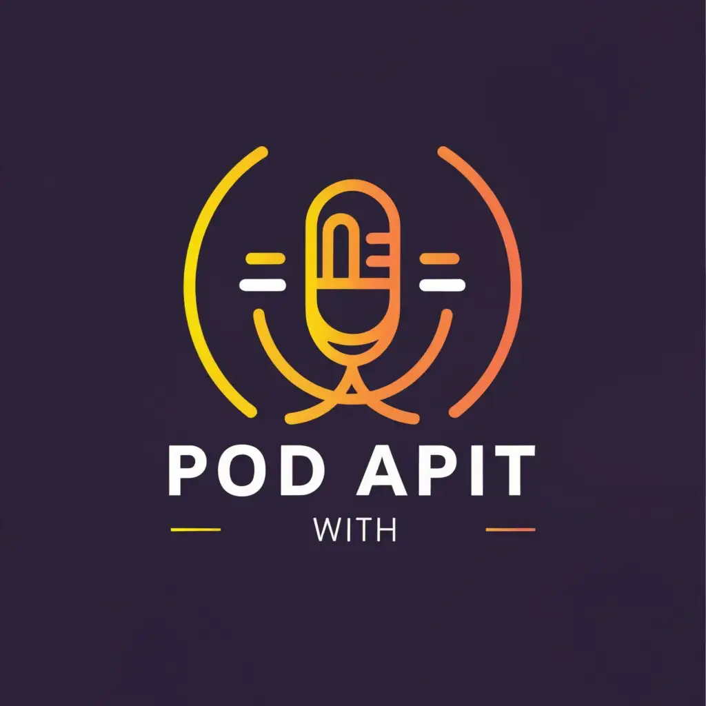 a logo design,with the text "POD With Arpit", main symbol:A Mic,Moderate,be used in Entertainment industry,clear background