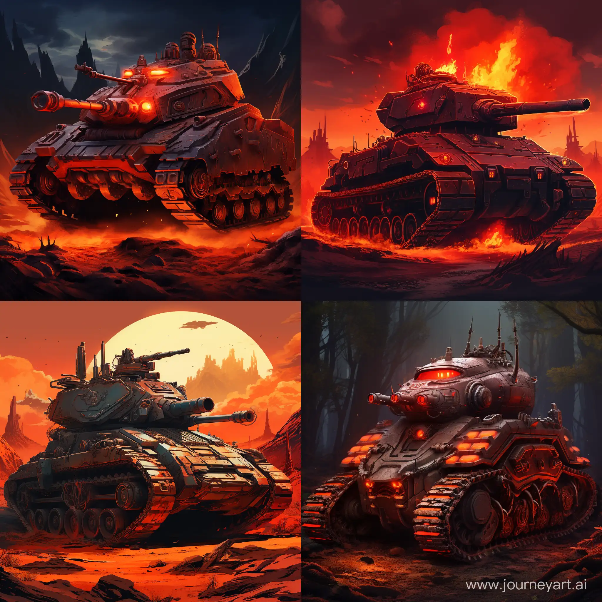 Хочу увидеть бронированного танка из магмы в стиле ретро