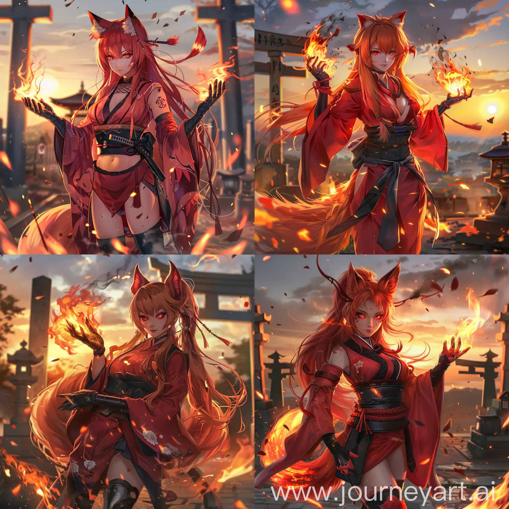Fiery-Red-Fox-Spirit-Casting-Magic-at-Sunset