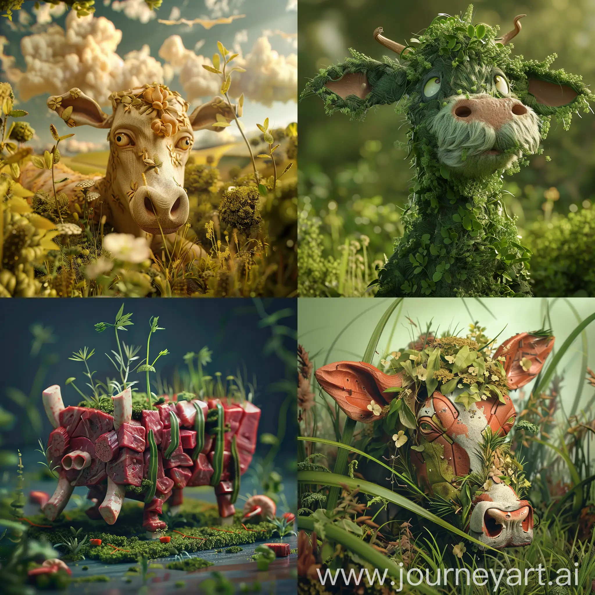Meat made from grass :: 3D animation 