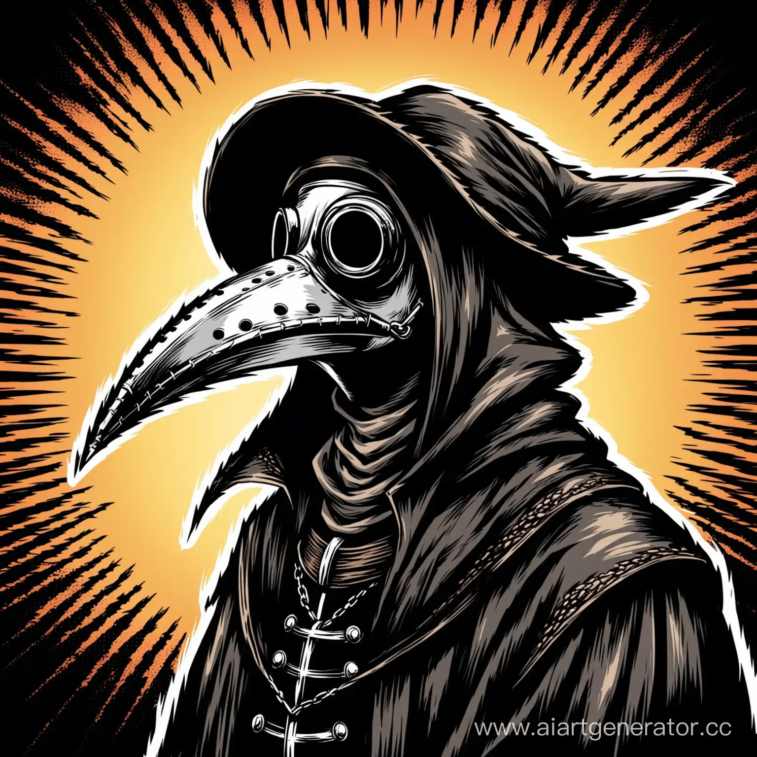 Comic-Style-Illustration-of-a-Plague-Doctor-Mask