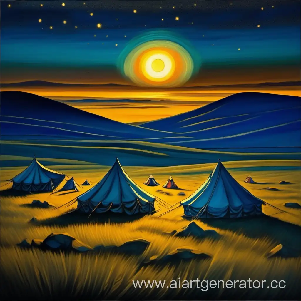 Enchanting-Night-on-the-Glowing-Steppe-RoerichInspired-Tenting-Scene