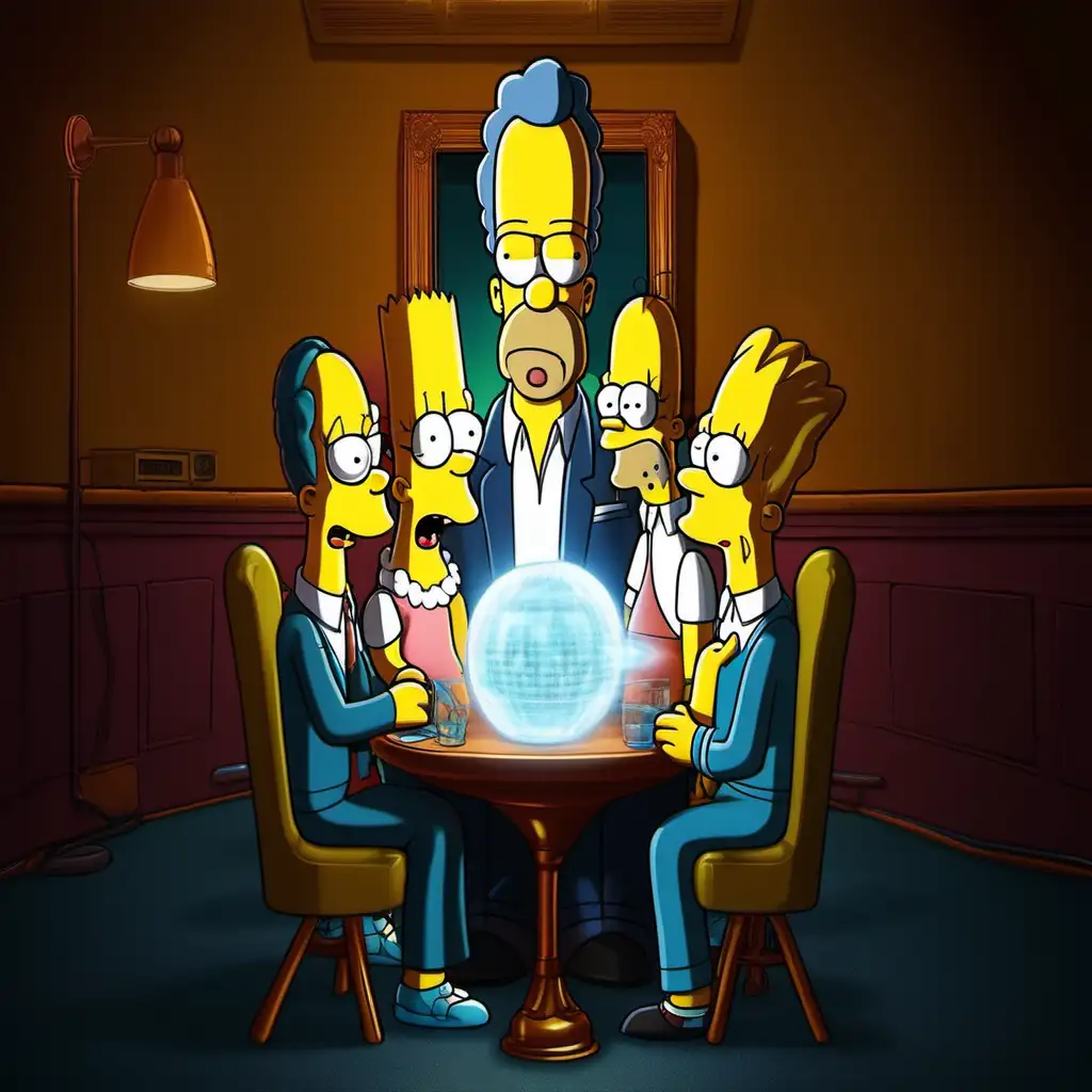 The simpsons looking into the future

