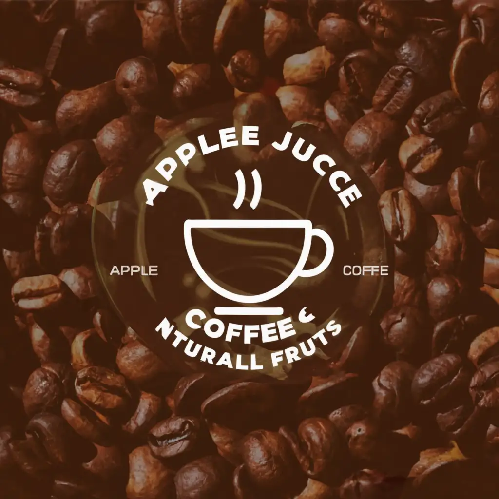 a logo design,with the text "Apple juice / coffee / natural fruits", main symbol:Coffee,Moderate,be used in Restaurant industry,clear background