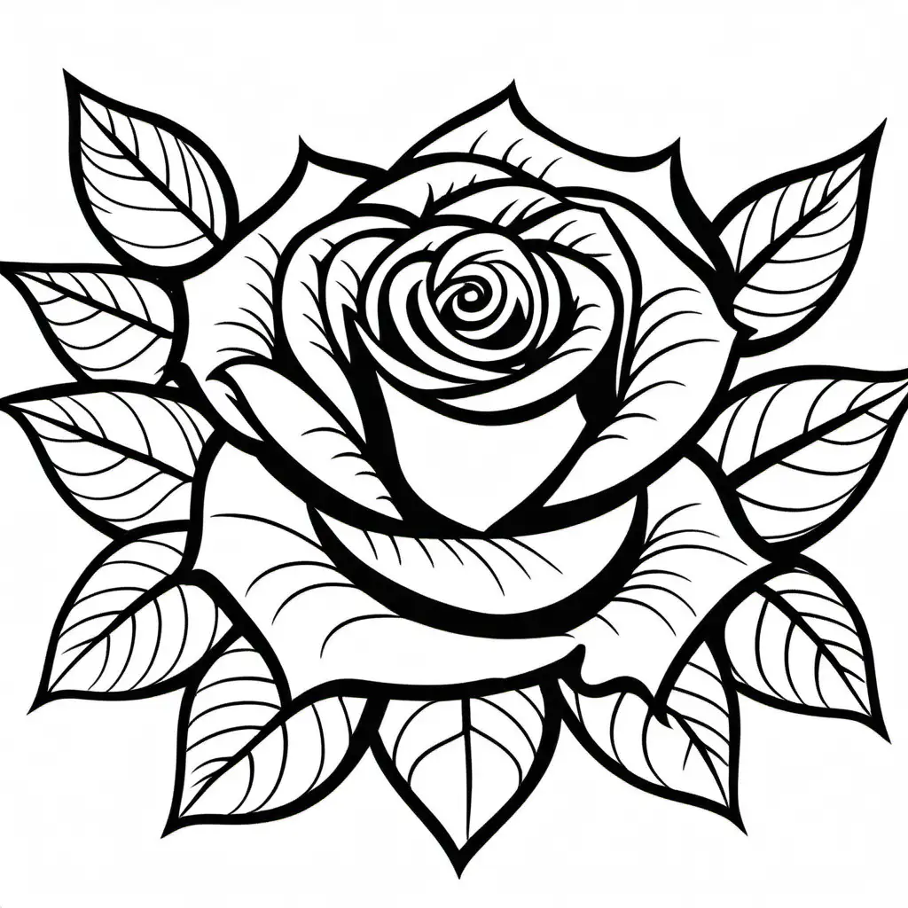 Intricate Rose Coloring Page for Adult Relaxation and Mindfulness