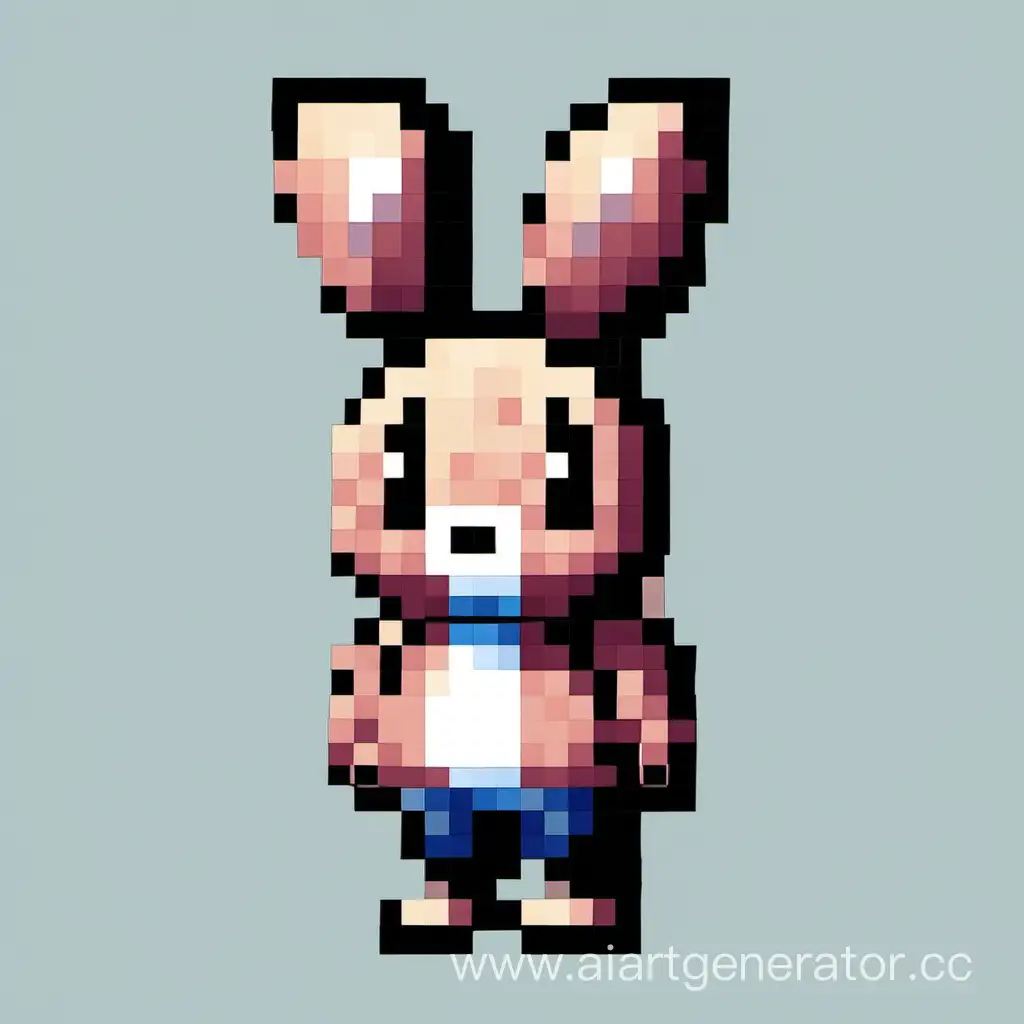 создай пиксель арт 256 на 256 с изображением фурри кролика