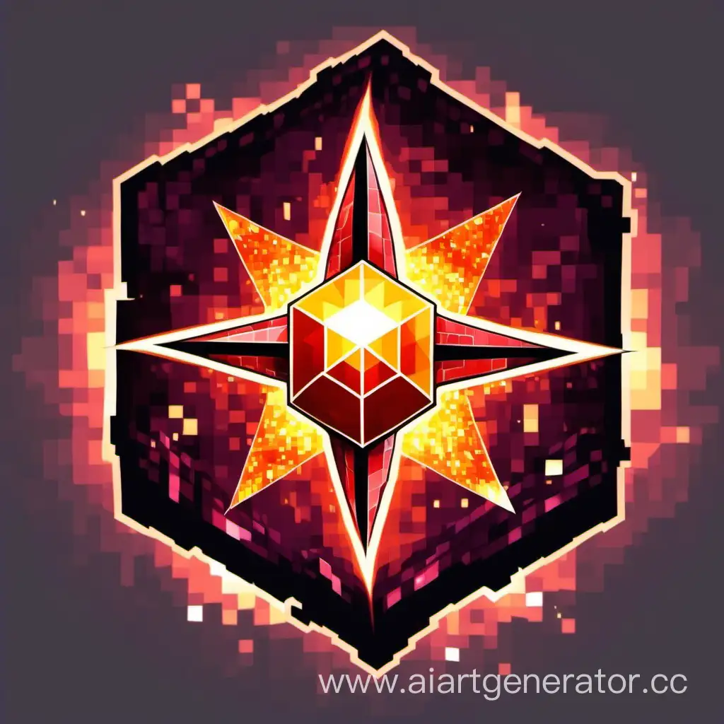 logo for Minecraft server. nether star, star server  