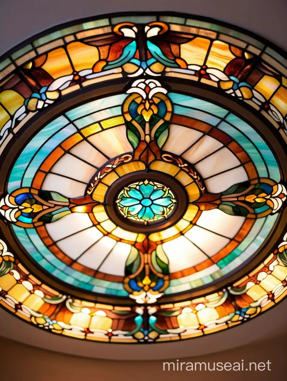 Art Nouveau Tiffany Stained Glass Ceiling