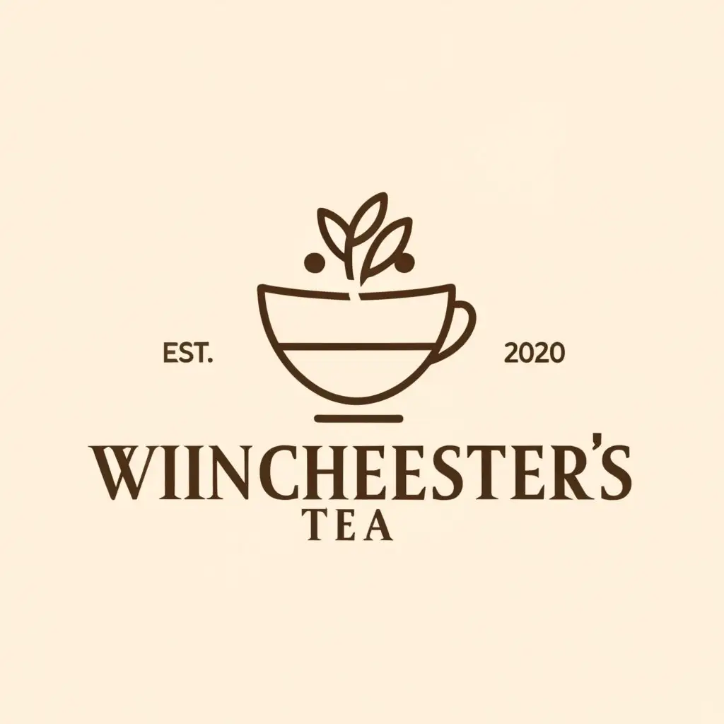 LOGO-Design-For-Winchesters-Tea-Minimalistic-Cup-of-Tea-with-Tea-Leaves-for-Restaurants