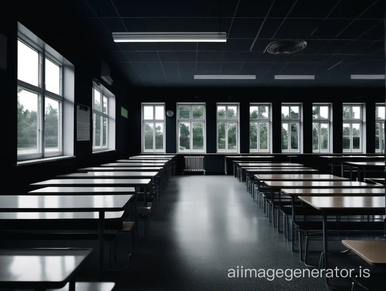 Vibrant-Scenes-of-Swedish-School-Canteen-Life-Against-a-Dark-Backdrop