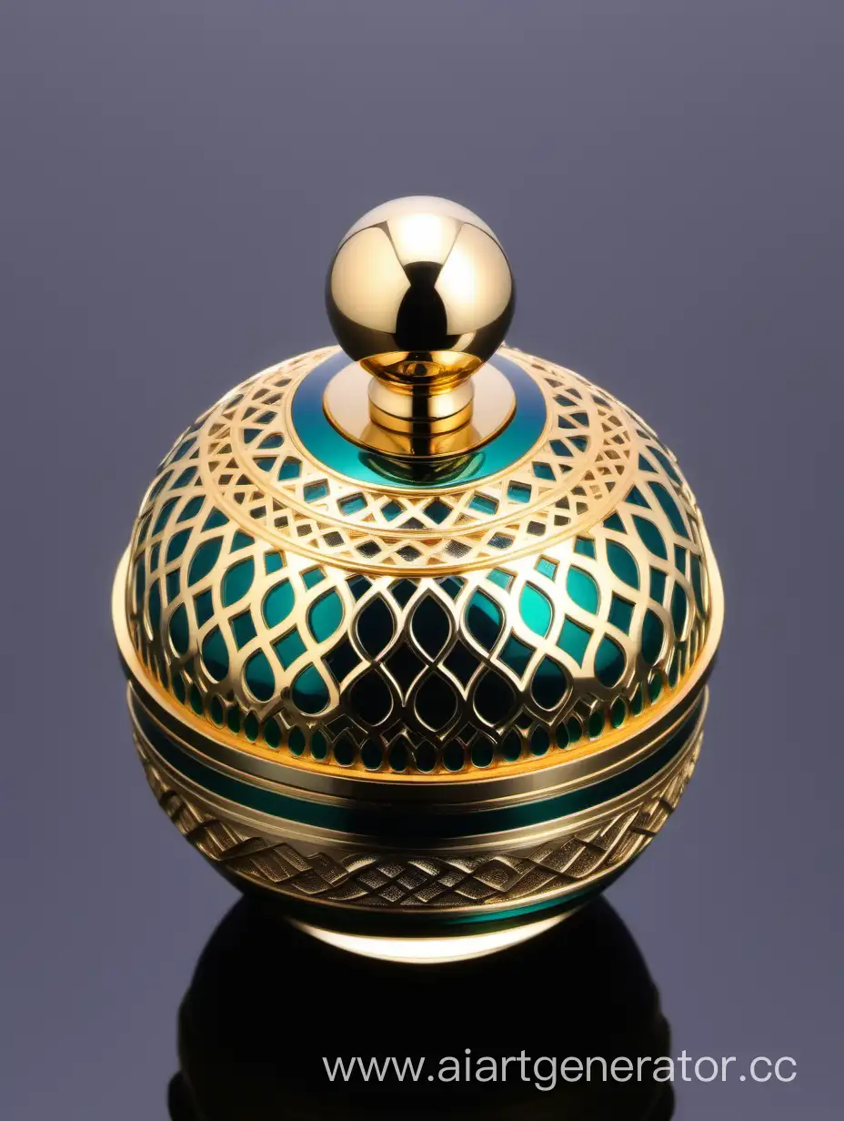 Exquisite-Gold-and-Blue-Arabesque-Perfume-Bottle-Cap-with-Luxury-Appeal