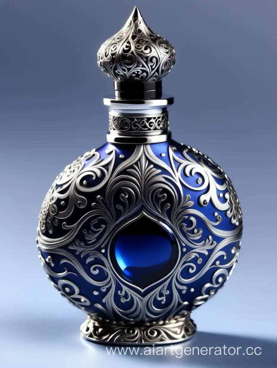 Elaborate-Elixir-of-Life-Potion-Bottle-with-Dark-Blue-Arabesque-Pattern