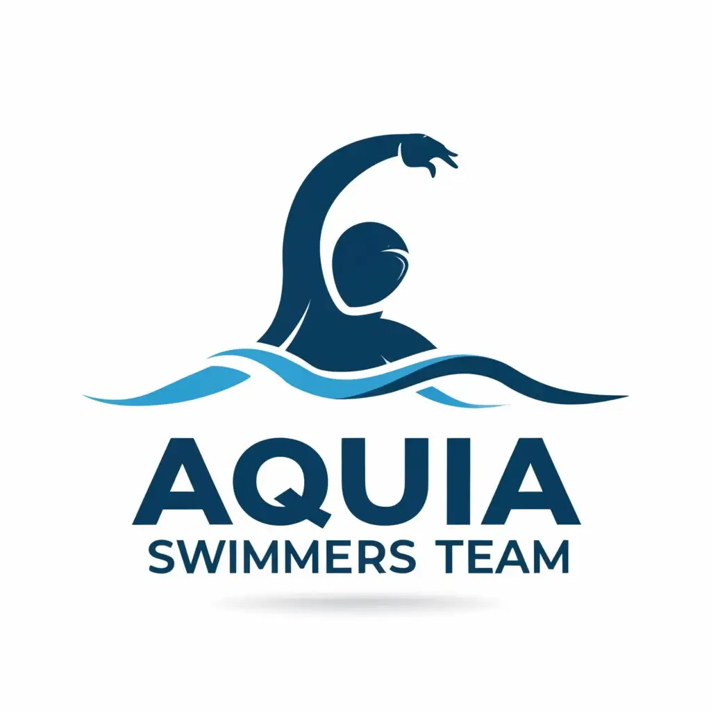 a logo design,with the text "Aqua swimmer's team", main symbol:Swimming 
Swimer
Swim
,Minimalistic,be used in Travel industry,clear background
