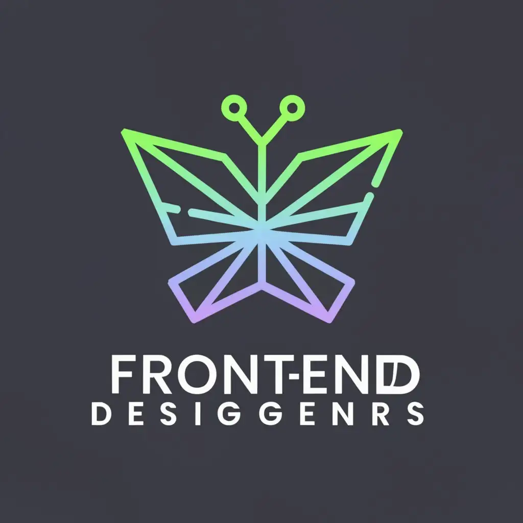 a logo design,with the text "Front-End Designers", main symbol:Butterfly,Moderate,be used in Technology industry,clear background