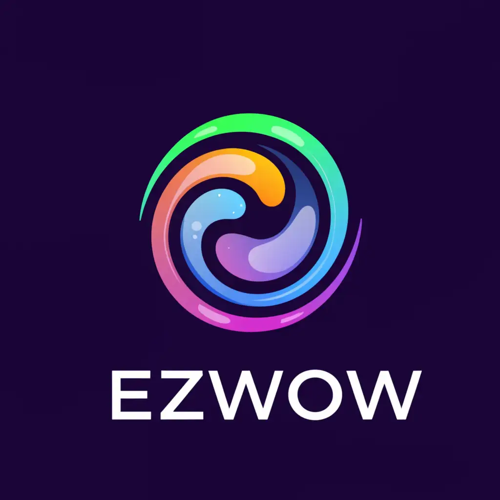 a logo design,with the text "ezwow", main symbol:The sphere is a filling liquid,Moderate,be used in Entertainment industry,clear background