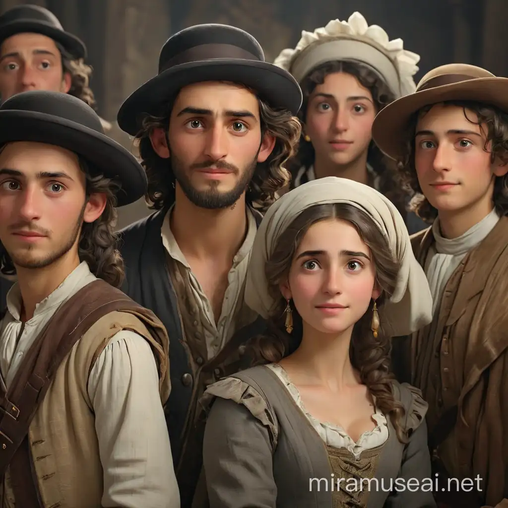 18th Century Jewish People in Realistic 3D Animation with Diverse Emotions