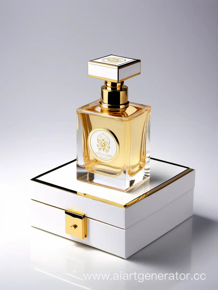white and gold luxury perfume box