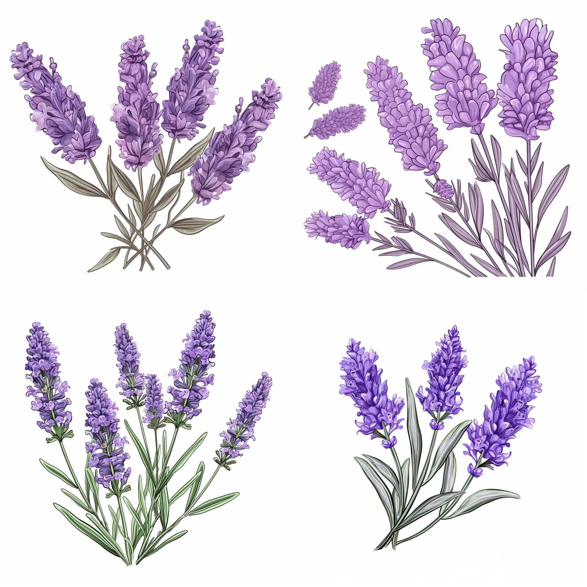 Lavender clip art illustration isolated on white background