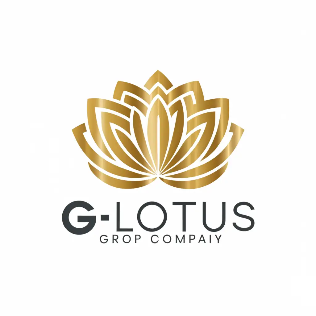 a logo design,with the text "g-lotus", main symbol:lotus, group company,complex,clear background