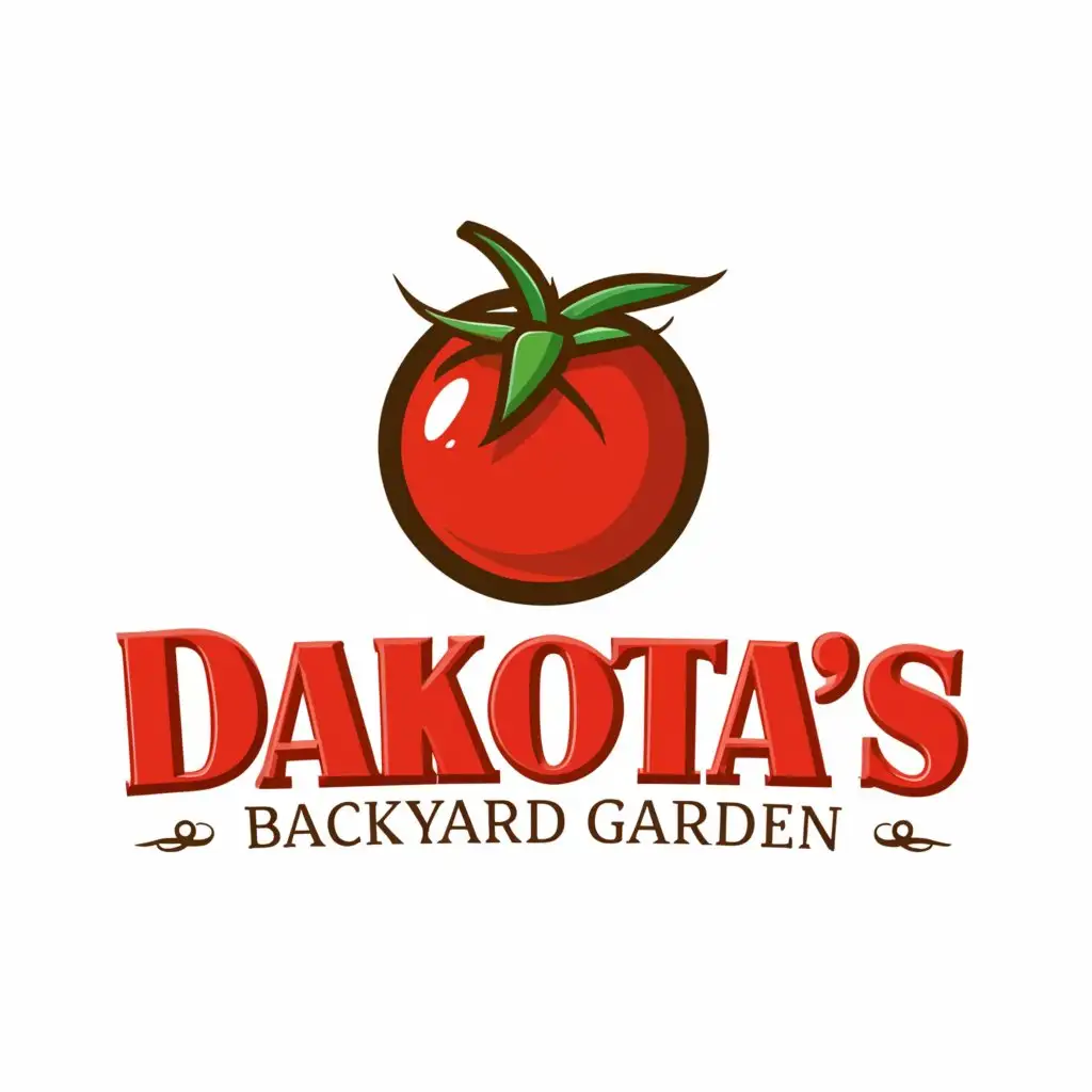 a logo design,with the text ""Dakotas Backyard Garden"", main symbol:Tomato,Moderate,be used in Education industry,clear background