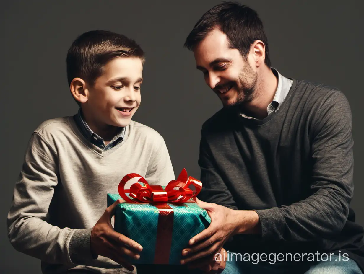 Man-and-Boy-Exchanging-Gifts-in-Warm-Indoor-Setting