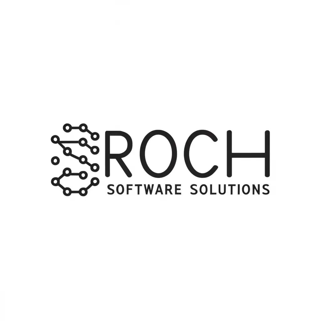 a logo design,with the text "Roch Software Solution", main symbol:binary,Minimalistic,be used in Technology industry,clear background