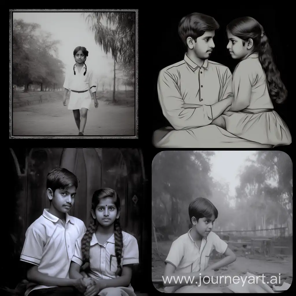 Vintage-Black-and-White-Photo-Kolkata-Boy-and-Girl-with-Mobile-Phone