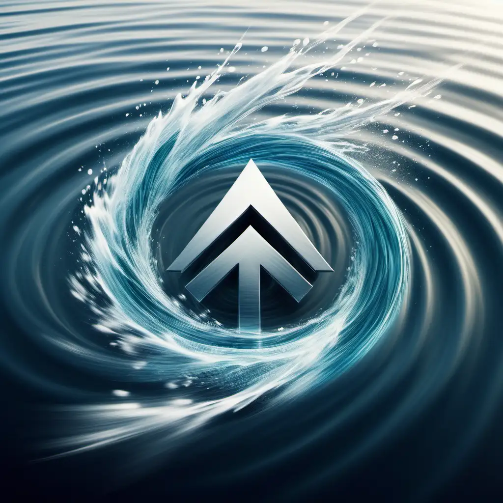 Dynamic Water Speed Illustration of Fast Forward Symbol with Motion and Force