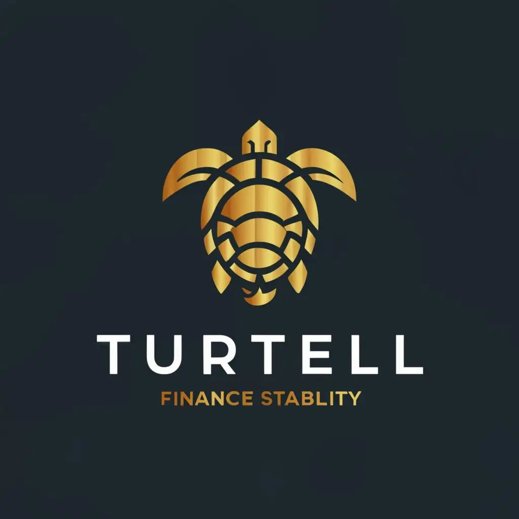 a logo design, with the text 'turtel', main symbol: golden shall from above, Minimalistic, be used in Finance industry, clear background