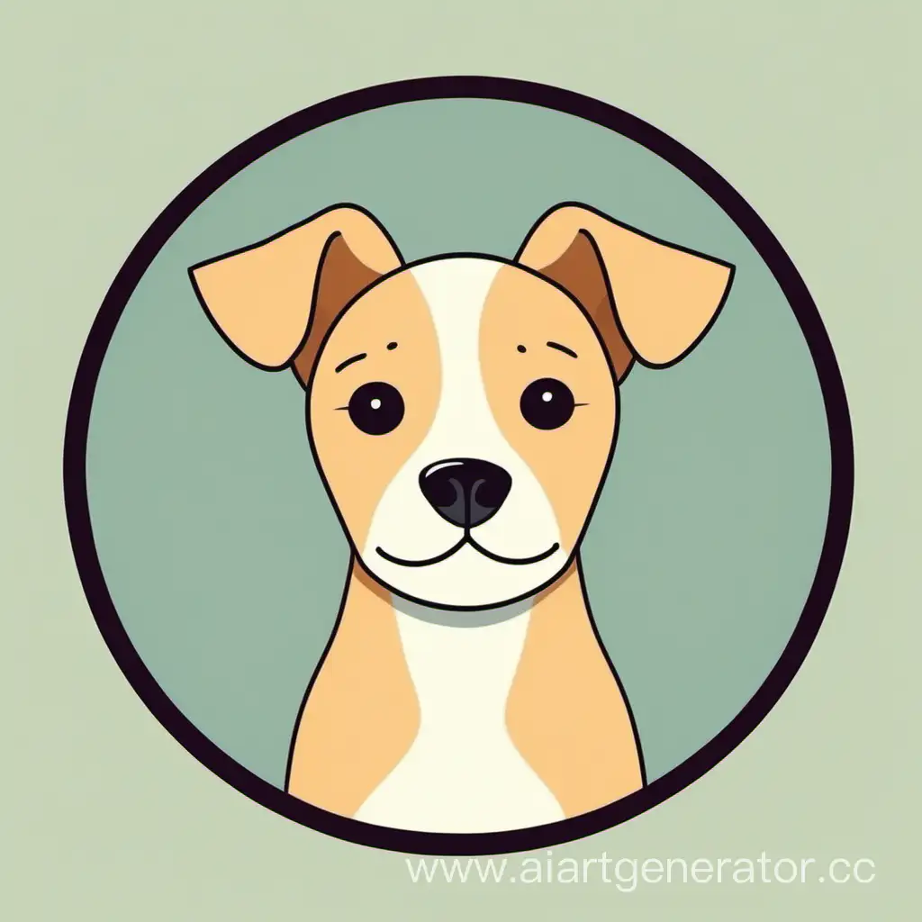 Adorable-Cartoon-Dog-in-Circular-Frame