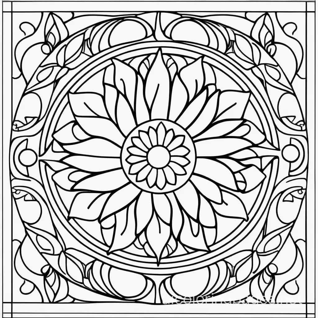 Simple adult coloring book designs, Coloring Page, black and white, line art, white background, Simplicity, Ample White Space. The background of the coloring page is plain white to make it easy for young children to color within the lines. The outlines of all the subjects are easy to distinguish, making it simple for kids to color without too much difficulty