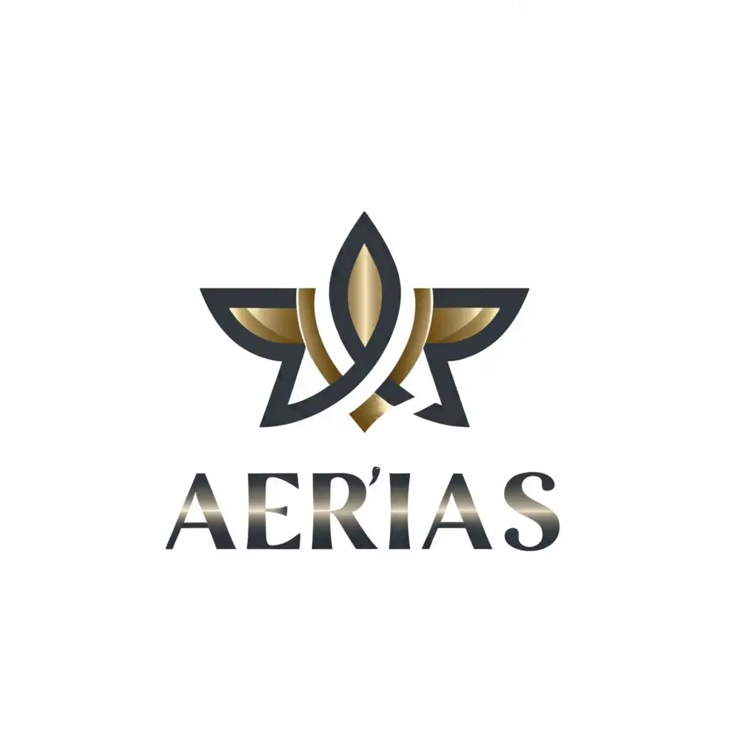 logo, The logo to be designed for the luxury clothing brand called "Aerías" should reflect the prestigious and quality identity of the brand. It should emphasize the superior quality and attractiveness of the brand with its elegant design, sophisticated font, rich colors and carefully selected details. By combining these elements, the "Aerías" brand will be defined as a luxury brand that will offer customers an unforgettable experience., with the text "Aerías", typography