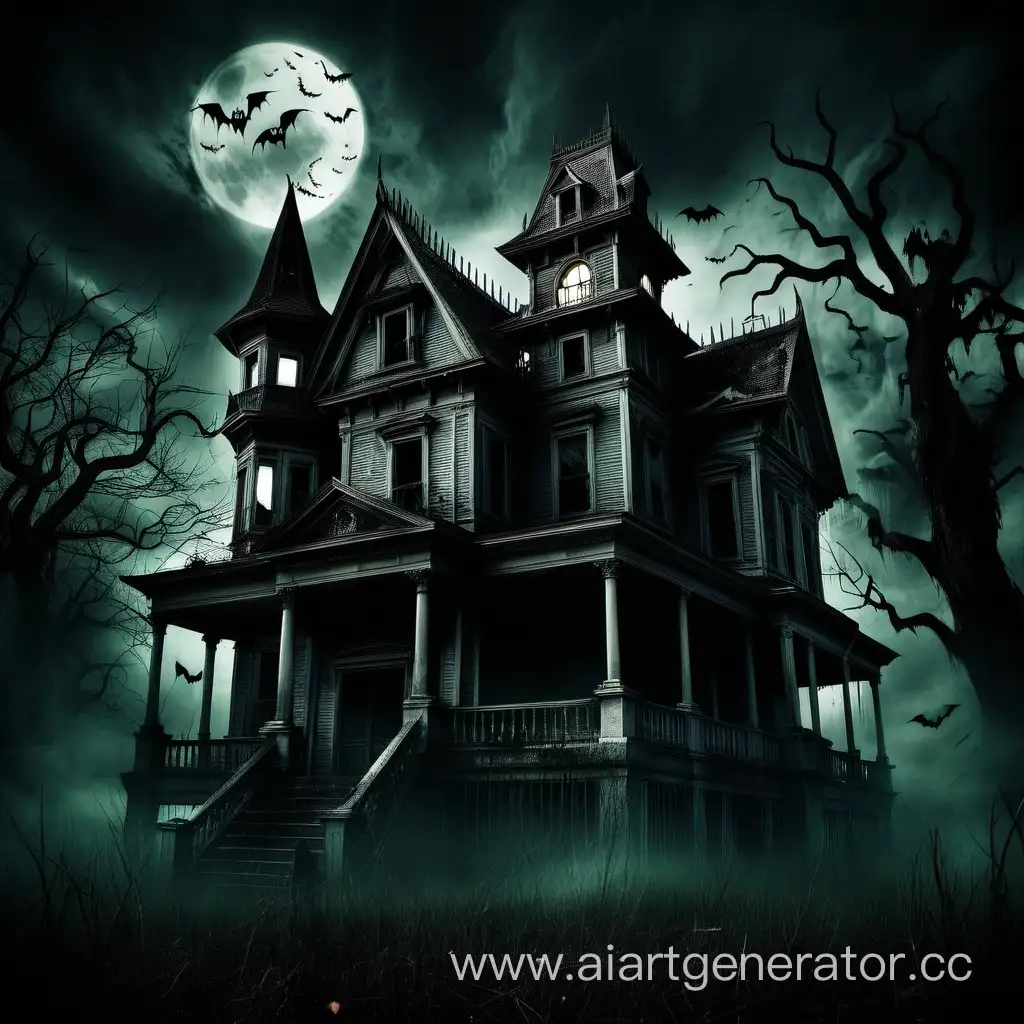 Eerie-Haunted-House-with-Ghostly-Atmosphere