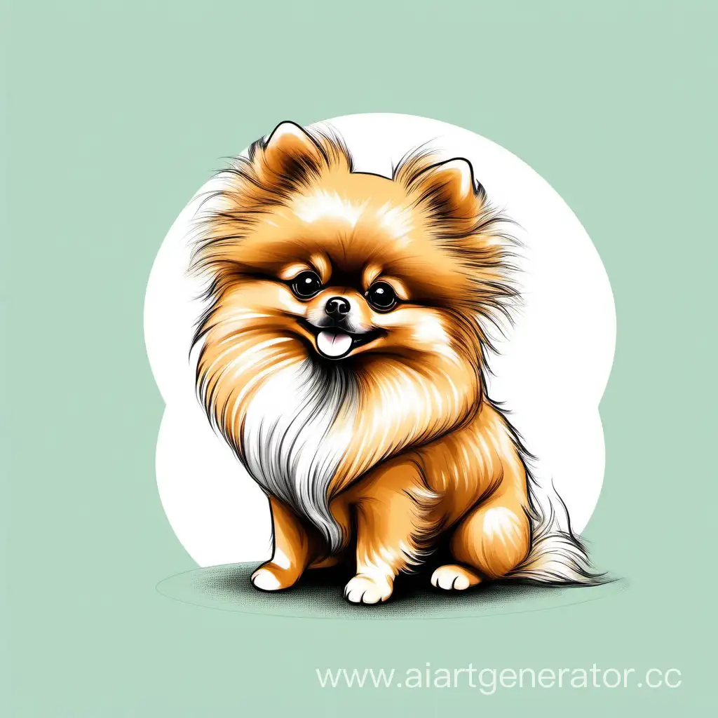 Pomeranian-Puppy-Illustration-Adorable-Profile-Portrait-with-Stylish-Hairstyle
