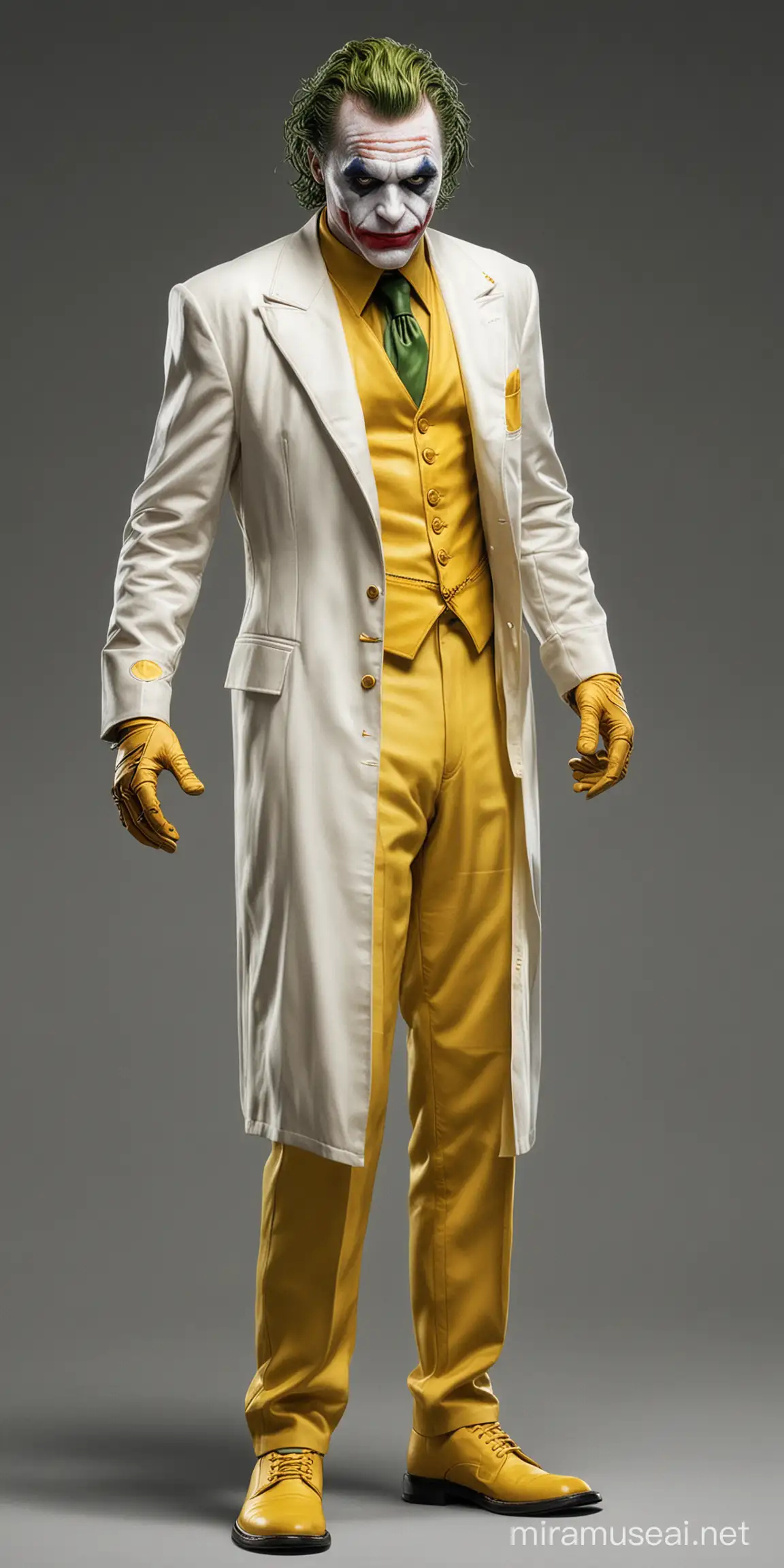 The Joker in White and Yellow Attire