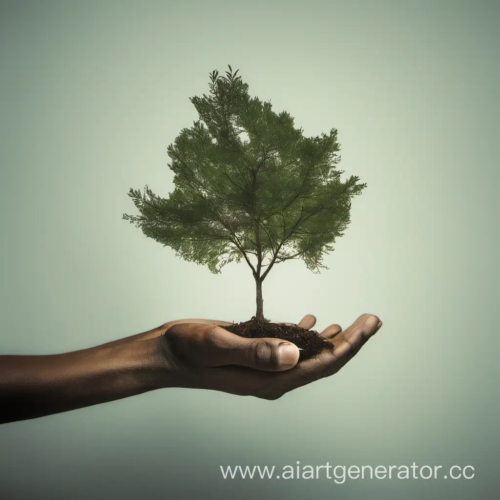 Person-Holding-Tree-with-Outstretched-Hands-Side-View