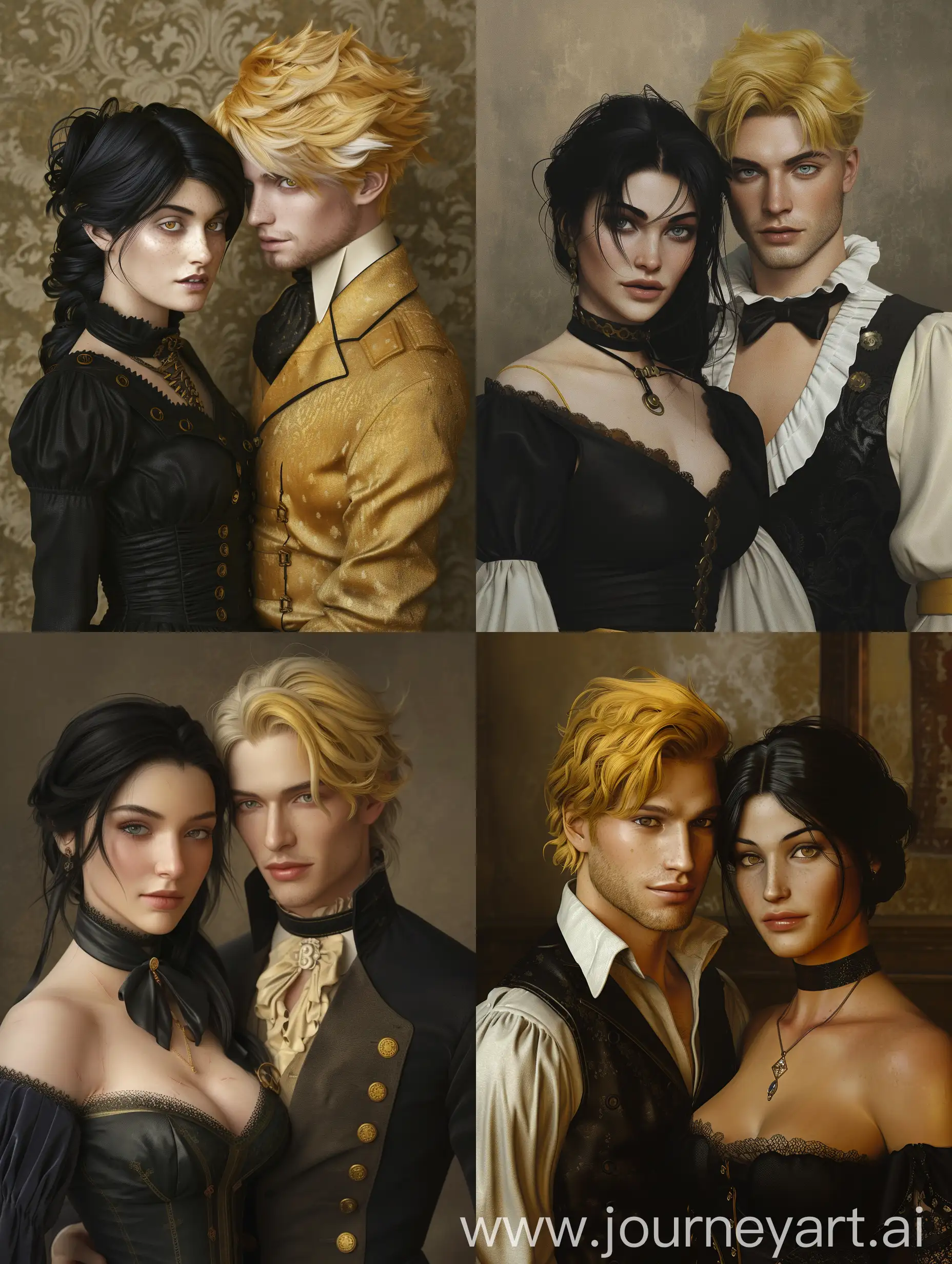Charming-Steampunk-Couple-Portrait-Matilda-and-James-in-Detailed-3D-Photorealistic-Art